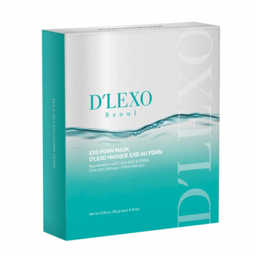 D'LEXO EXO PDRN Mask 積雪草三文魚能量外泌體保濕面膜, 10-pack